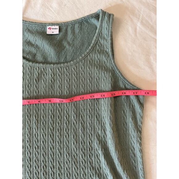 Sage Green Cable Knit Tank – Wiholl – Size M - Picture 4 of 4